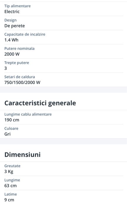 Incalzitor terasa, infrarosu, 2000 W, interior/exterior, IP65