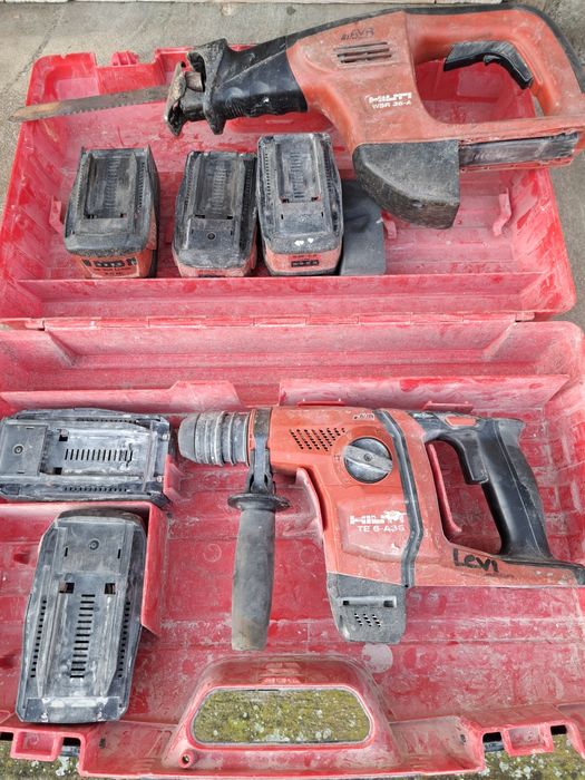 Vand rotopercutor si fierastrau sabie cu 5 baterii