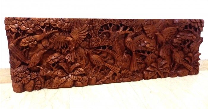 Tablou, basorelief din lemn în stilul Rococo sculptat integral manual