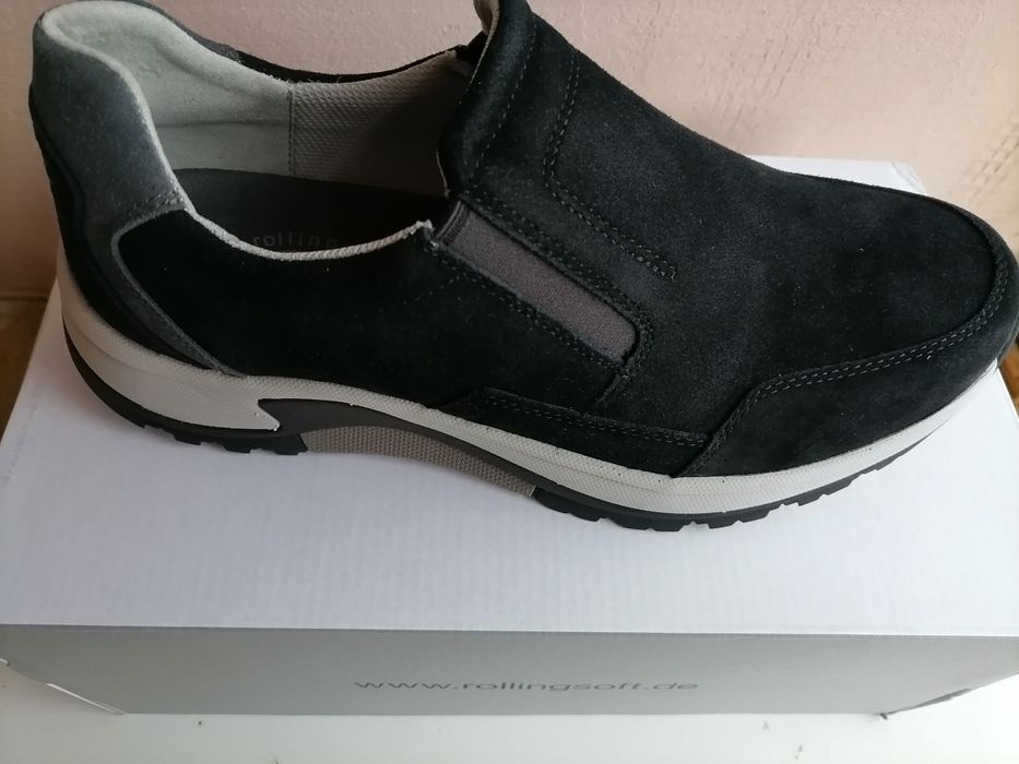 Mocasini noi, piele naturala rolingsoft