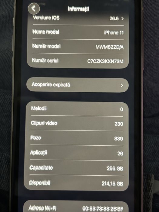 iphone 11 256 gb 94% baterie