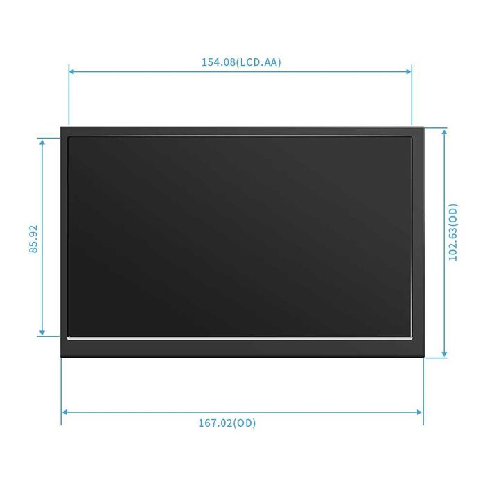 7" IPS Дисплей Тъчскрийн HDMI за Raspberry Pi 4 5 PC Монитор + Кутия