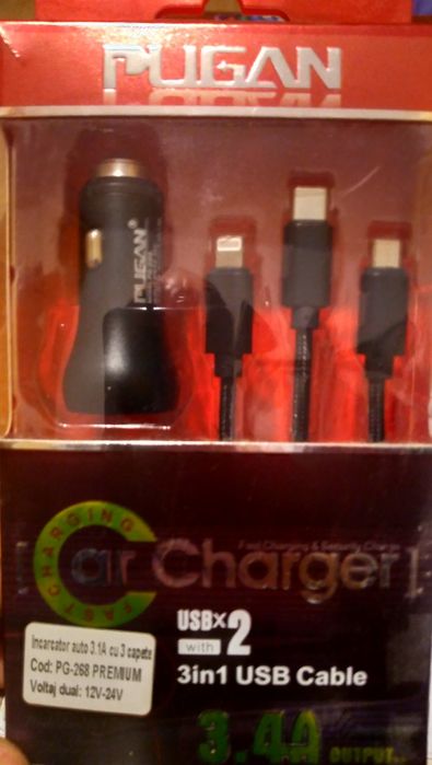 Încarcator 3,1A (iPhone, Samsung, android)