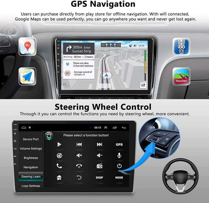 Мултимедия 8" Android 10 2GB RAM за Volkswagen VW Golf Passat SEAT
