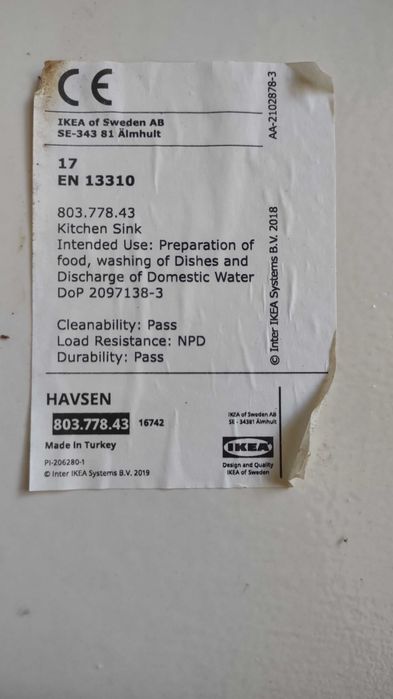 Chiuveta Havsen Ikea