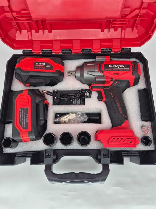 [OFERTA -40%]Mașină de înșurubat cu impact Sundpey 1400Nm, 21V, 2x4Ah