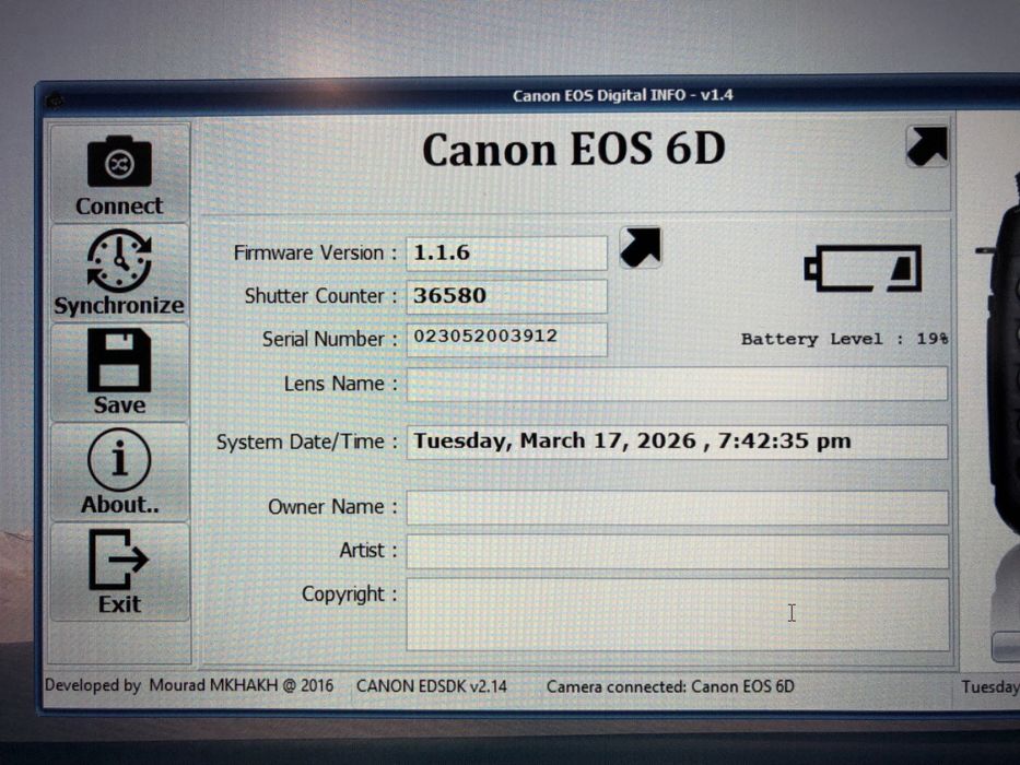 Canon 6D, 36k cadre