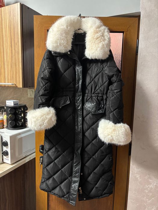 Дълга дамска зимна шуба