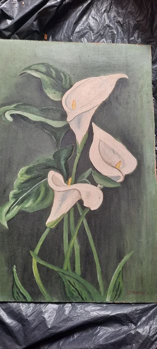 Tablou vechi ulei pe placaj