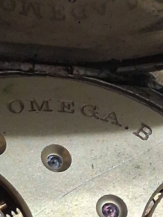 Ceas.  De. Buzunar de argint. F. Johnson. ,,omega,b