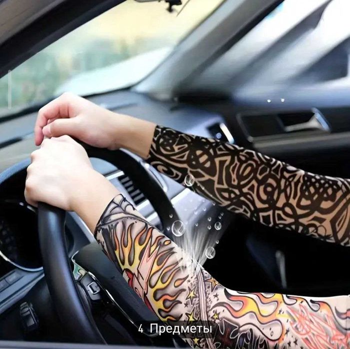 тонкие рукава- имитация тату - черно-белые и цветные-качество-доставка