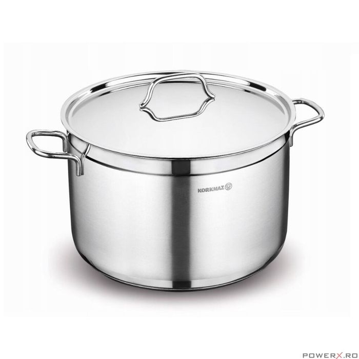 Oala cu capac din inox, 28X14cm 8.5litri, compatibila cu toate