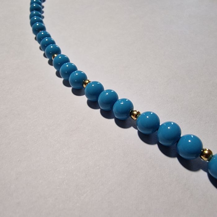 Colier superb Turquoise  natural  si Aur 18 K