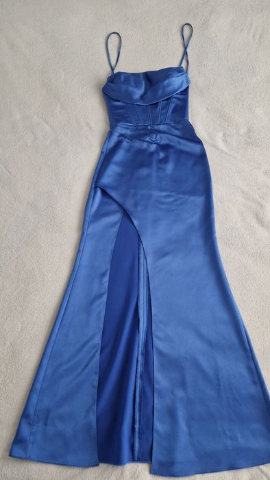 Rochie de ocazie albastra facuta pe comanda