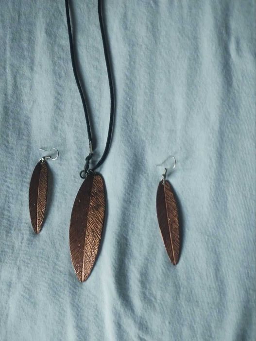 Комплект колие и обеци от мед