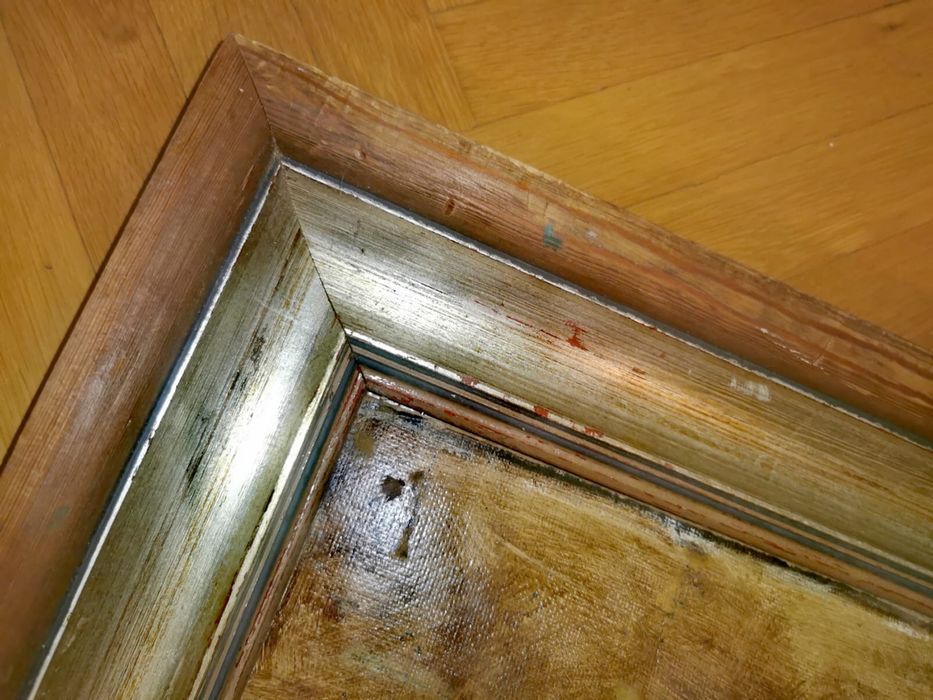 Картина масло фазер пейзаж Есен голяма размери 85х95 см. дървена рамка