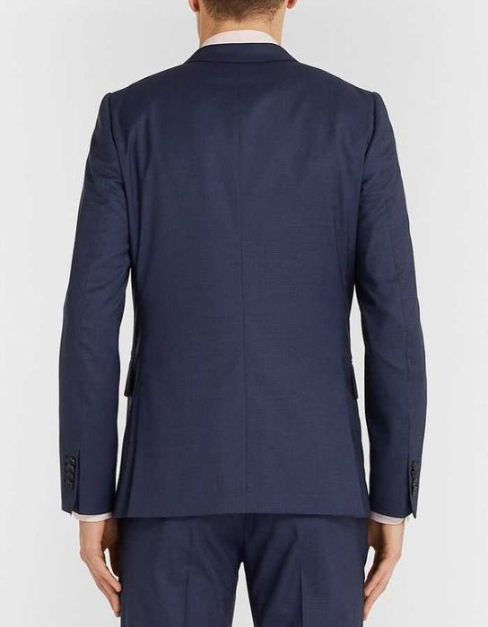 Sacou blazer 42 L slim Massimo Dutti NOU lana Finest Italian albastru