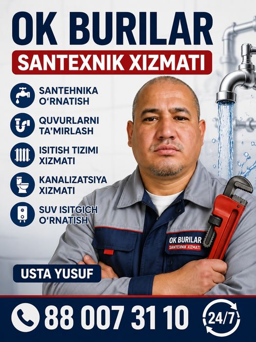 Сантехник хизмати 24/7 Santexnik xizmati