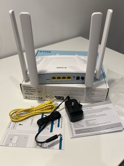 Router 4G D Link G403C Calitate Premium N300 Wi Fi Slot Cartela SIM Internet Fix Mobil Wireless Failover Alimentator Cablu Inclus Box
