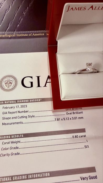 Engagement Ring with Oval Natural Diamond