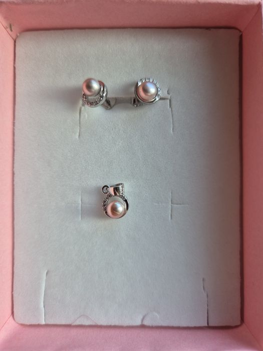 Сребърен комплект перли