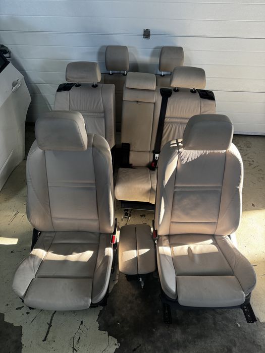 Interior piele alba bmw x5 x6 e70 e71 7 locuri