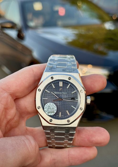 audemars piguet royal oak extra-thin синьо-сребристо