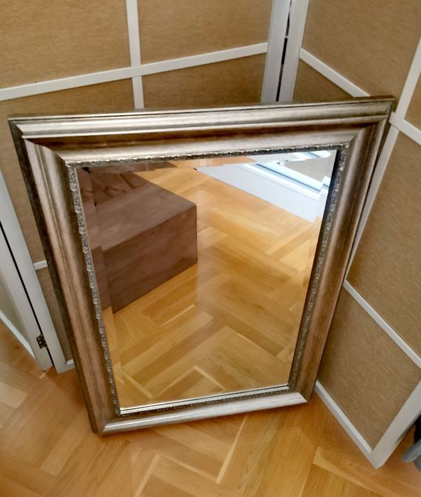 Огледало сребърно картина в рамка масивно и тежко голямо 65 х 80 см.