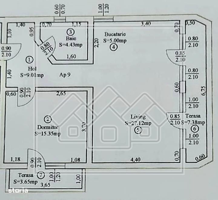 Ap de vanzare in Sibiu - 2 camere si 2 balcoane zona Turnisor