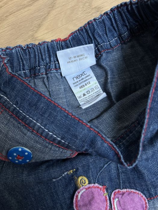 Pantaloni scurti H&M si fusta NEXT din blug albastru, copii 1-2 ani