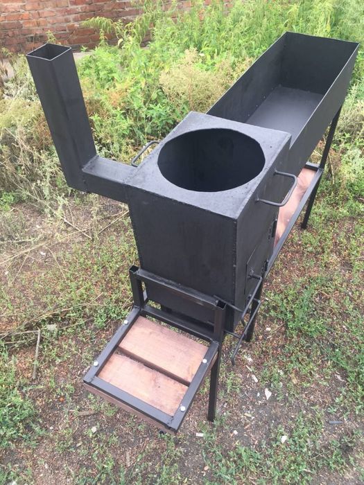 Новый мангал с печью для казана