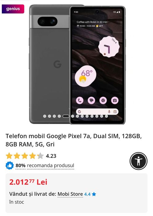 Vând/schimb google pixel 7a gri 128 GB Citiți descriera!