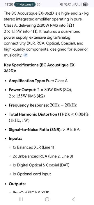 Amplificator BC ACOUSTIQUE