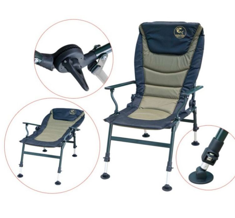 Scaun pat reglabil  cu cotiere pt. pescuitul la crapHYC029