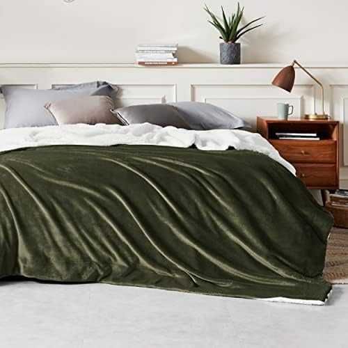 BEDSURE Sherpa одеяло 220x240см XXL Ivy Green