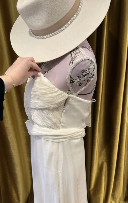 Autograph Rochie matasa alba lunga de mireasa