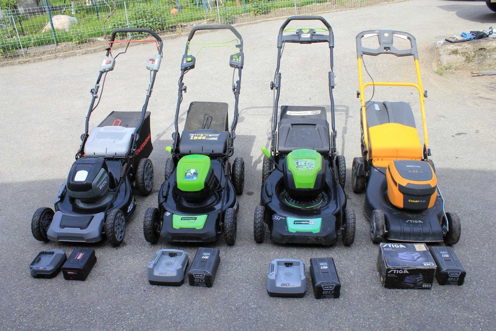 Masini cositoare de tuns iarba gazon Husquvarna,Greenworks,Stiga electrice pe acumulator