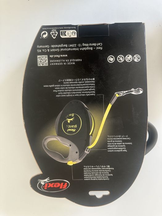Lesa FLEXI Comfort, lesă bandă retractabilă câini, nylon, albastru, L(50kg, 8m)