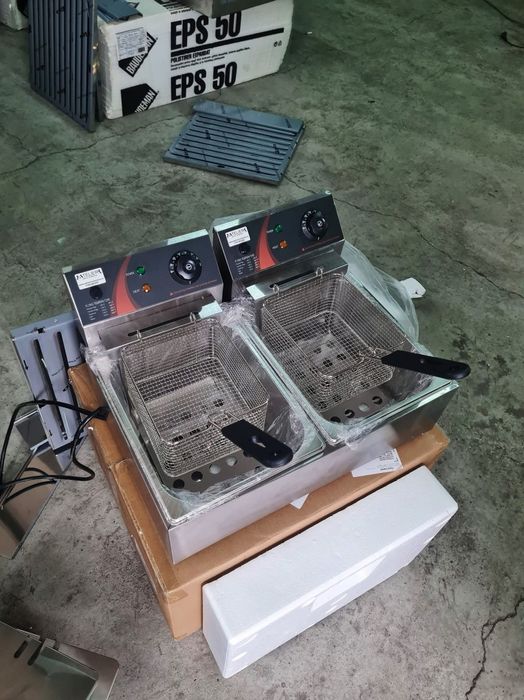 Friteuza dubla electrica 6+6 litri profesionala de banc, noua