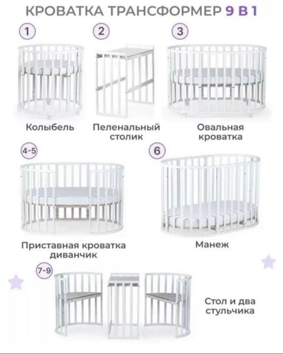 Кроватка трансформер ,отличное состояние