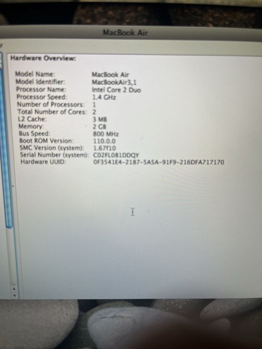 MacBook Air 13 inch -2017 / MacBook 3.1