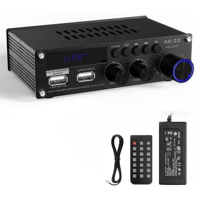 Amplificator audio bluetooth,300W,USB/RCA/AUX/FM,telecomanda ,nou