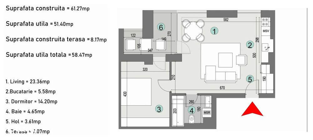 Apartament 2 Camere The Level Apartments 4 Petrom City / Casa Presei