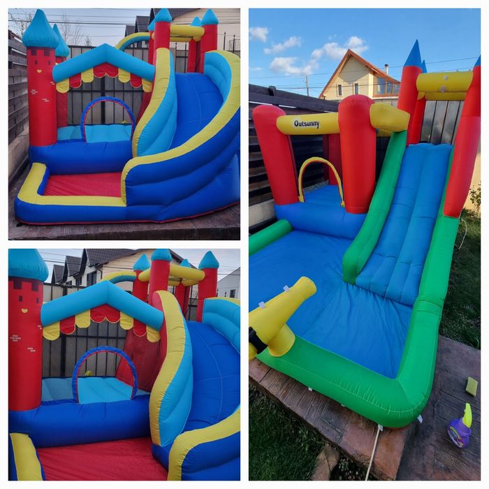 Castel gonflabil cu tobogan,piscina și trambulina.Petreceri/aniversari