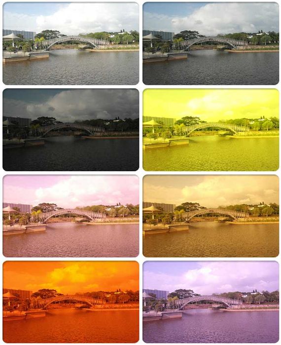 Комплект 18 броя филтри / 9 градиентни + 9 цветни