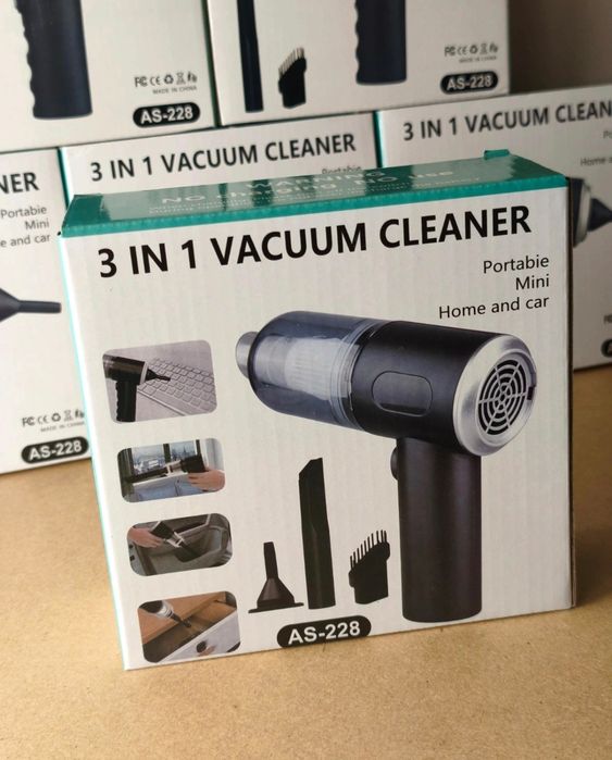 Mini Aspirator Portabil, Cablu Încărcare Usb-C+ Accesorii // Nou in cutie  - Stoc 80+ buc