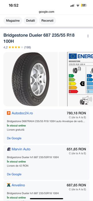 Jante  18 inci originale și cauciucuri made in Japan Toyota Rav4