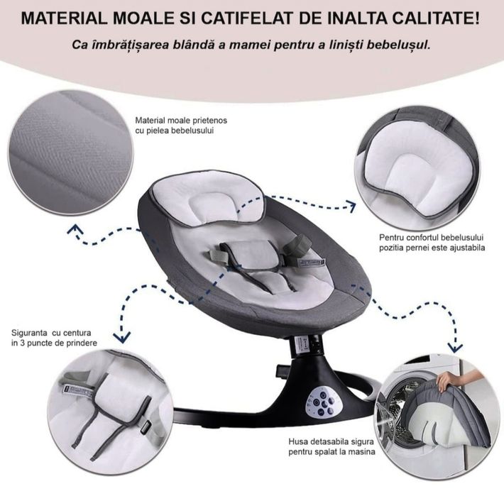 Leagăn electric bebeluși