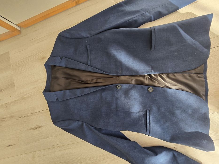 Costum barbatesc + camasa, H&M, slim fit, 36, noi