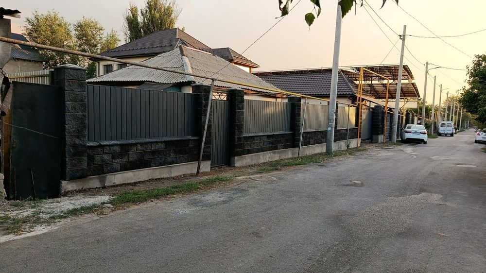 Забор навес откатные ворота